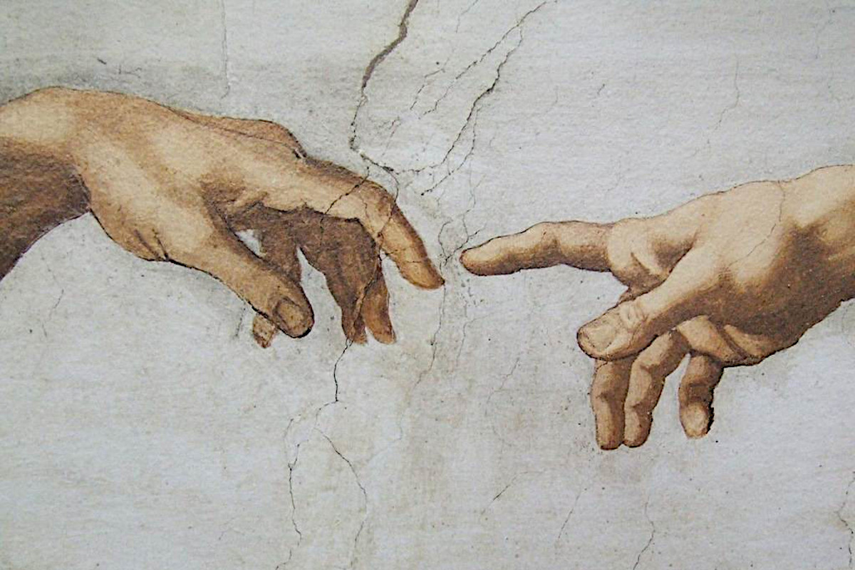 Detail aus der Erschaffung Adams