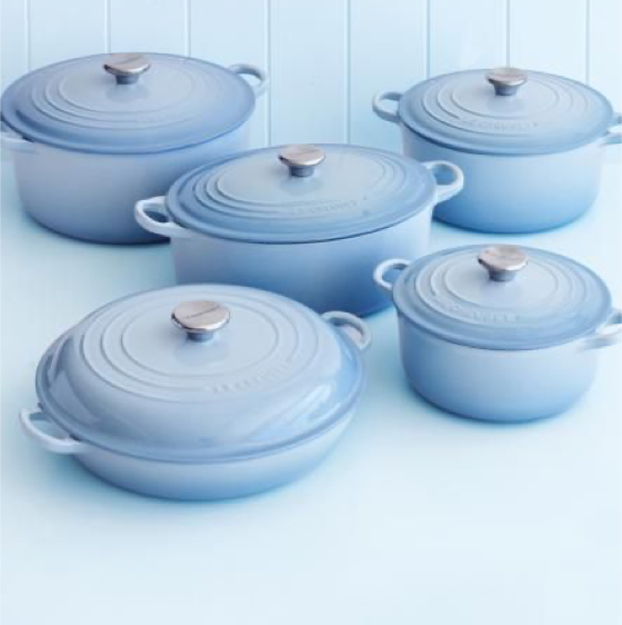 Le-Creuset-Cocotte in Babyblau