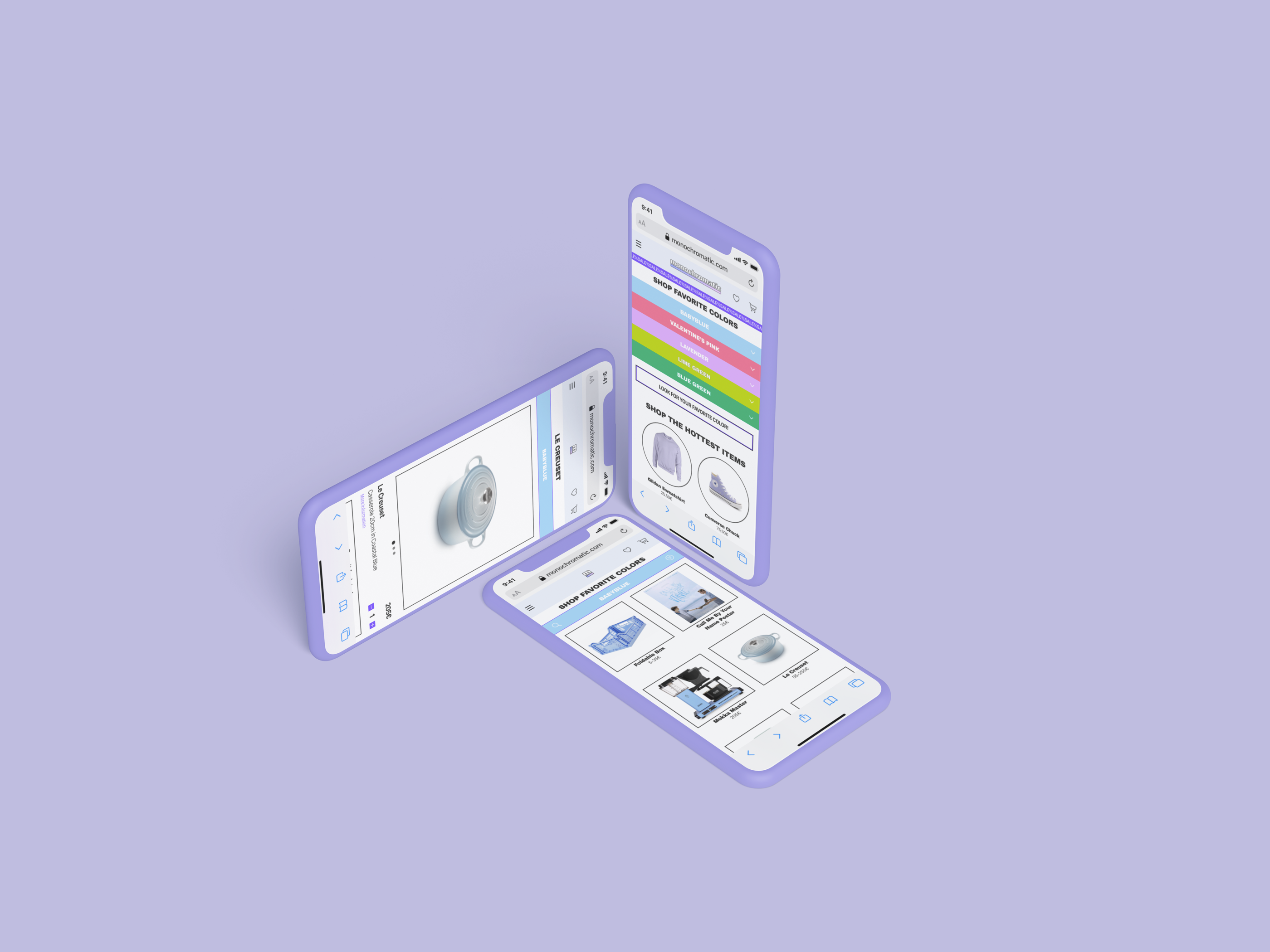 Presentation-Board mit vier App-Ansichten