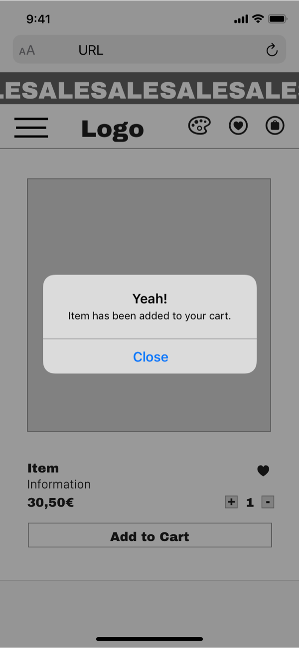 Wireframe Add-to-Cart-Dialog
